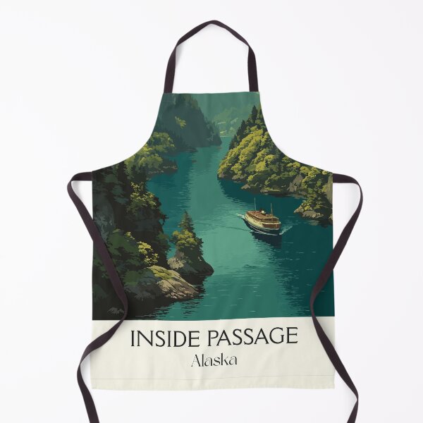 Item preview, Inside Passage Alaska Retro Travel Art | Cruise Ship and Fjord Scenery designed and sold by TuncGK.
