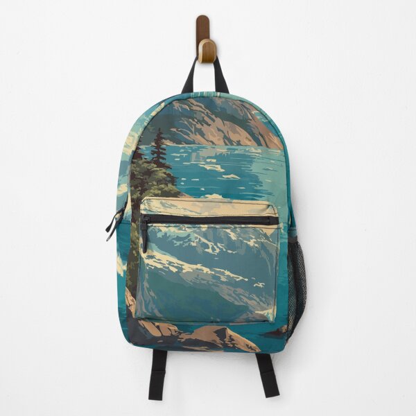 Item preview, Juneau Alaska Vintage Travel Design | Mendenhall Glacier and Cruise Ship Art designed and sold by TuncGK.