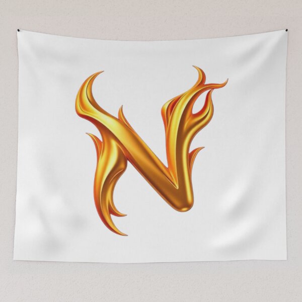 Item preview, Golden Flame Letter N – Luxury 3D Alphabet Design designed and sold by 1TruthMatrix.