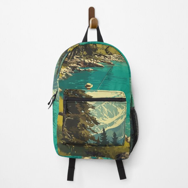 Item preview, Kenai River Alaska Vintage Travel Design | Salmon Fishing and Wilderness Art designed and sold by TuncGK.