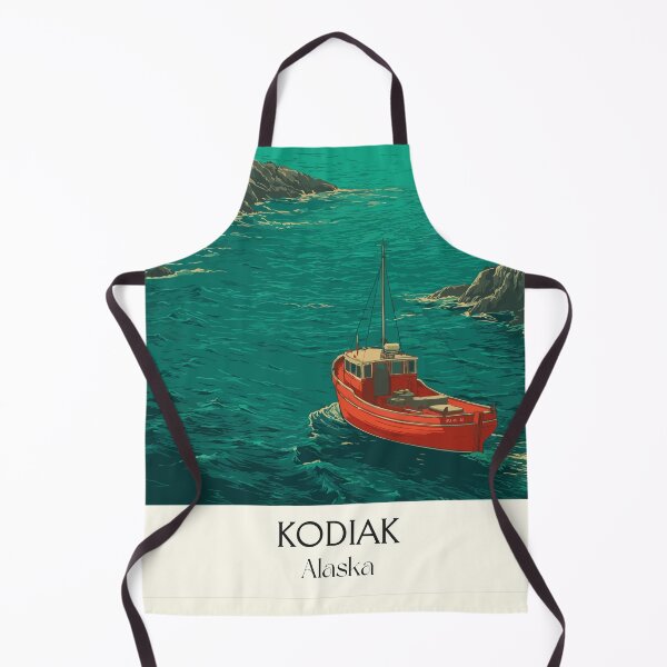 Item preview, Kodiak Alaska Vintage Travel Design | Emerald Isle Fishing Boat Illustration designed and sold by TuncGK.