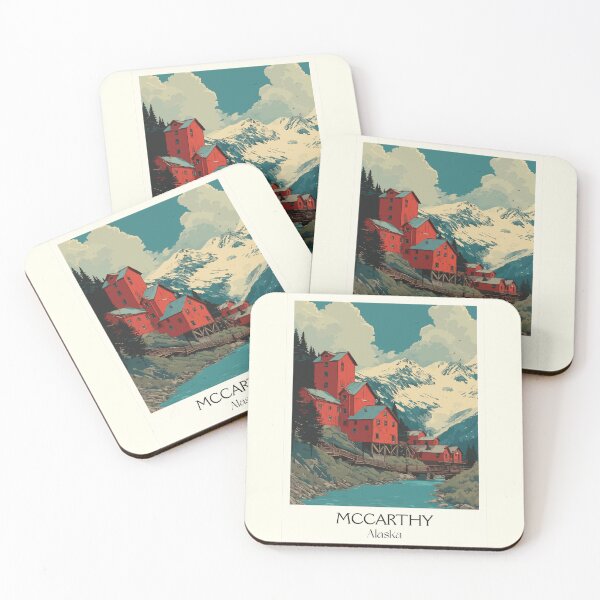 Item preview, McCarthy Alaska Retro Travel Art | Historic Mining Town and Mountains Design designed and sold by TuncGK.