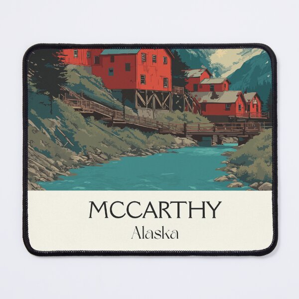 Item preview, McCarthy Alaska Retro Travel Art | Historic Mining Town and Mountains Design designed and sold by TuncGK.