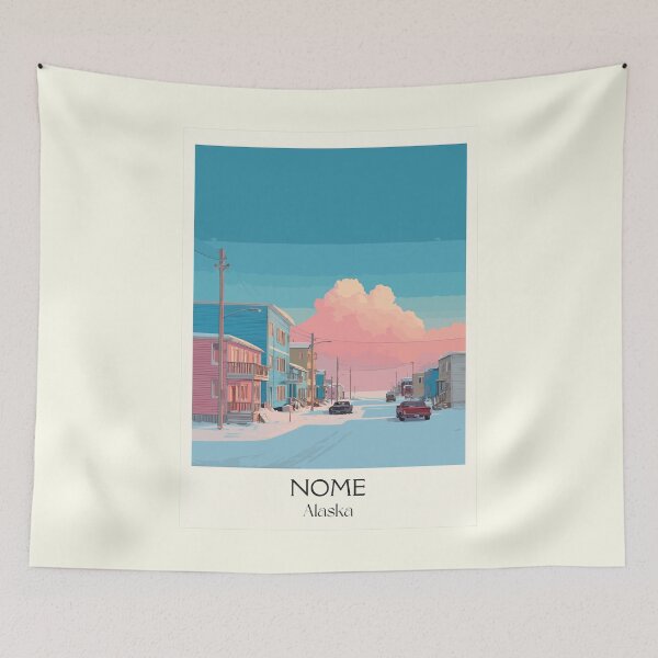 Item preview, Nome Alaska Vintage Travel Design | Bering Sea Coastal Town Art designed and sold by TuncGK.