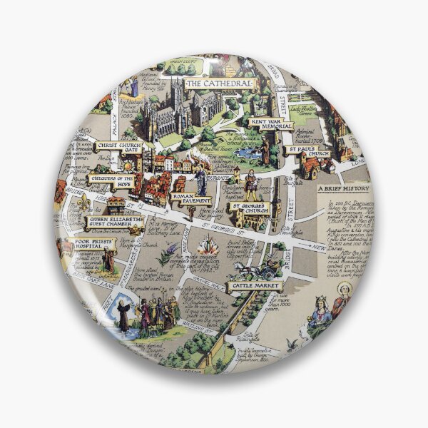 Item preview, Historic Canterbury Map designed and sold by colourfind.