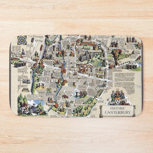 Item preview, Historic Canterbury Map designed and sold by colourfind.