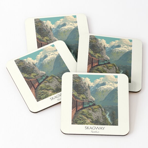 Item preview, Skagway Alaska Vintage Travel Design | White Pass & Yukon Route Railroad Art designed and sold by TuncGK.