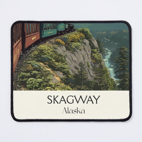 Item preview, Skagway Alaska Vintage Travel Design | White Pass & Yukon Route Railroad Art designed and sold by TuncGK.
