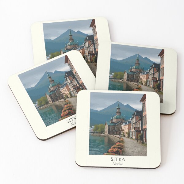 Item preview, Sitka Alaska Retro Travel Art | Historic Russian American Heritage Design designed and sold by TuncGK.