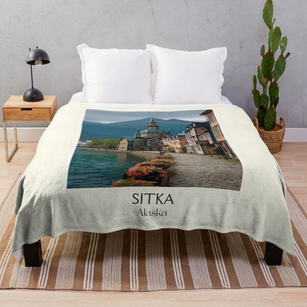 Item preview, Sitka Alaska Retro Travel Art | Historic Russian American Heritage Design designed and sold by TuncGK.