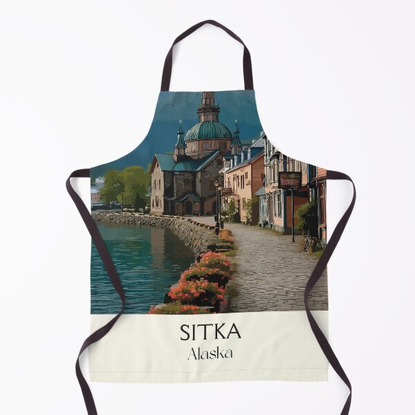 Artikelvorschau, Sitka Alaska Retro Reisekunst | Historisches russisch-amerikanisches Erbe-Design entworfen und verkauft von TuncGK.