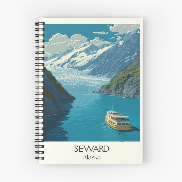 Item preview, Seward Alaska Vintage Travel Design | Kenai Fjords National Park Cruise Art designed and sold by TuncGK.