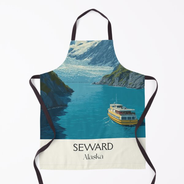 Item preview, Seward Alaska Vintage Travel Design | Kenai Fjords National Park Cruise Art designed and sold by TuncGK.