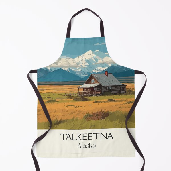 Item preview, Talkeetna Alaska Retro Travel Design | Rustic Cabin and Denali View Art designed and sold by TuncGK.