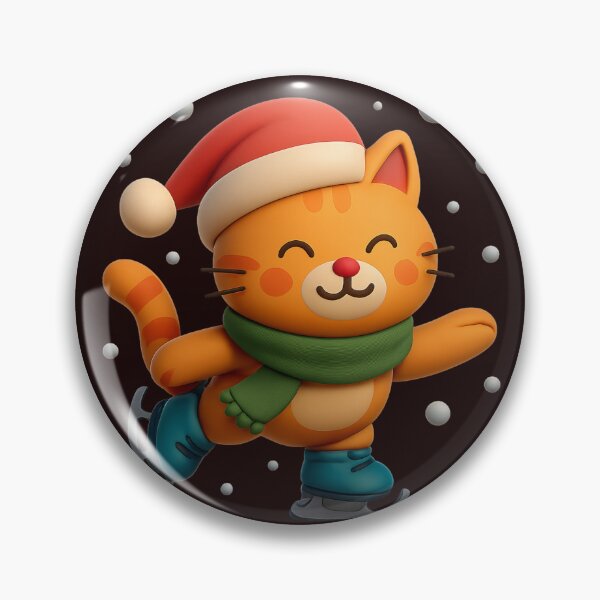 Item preview, Skating Christmas Cat. Chat patineur de Noël designed and sold by Drawingshirts.
