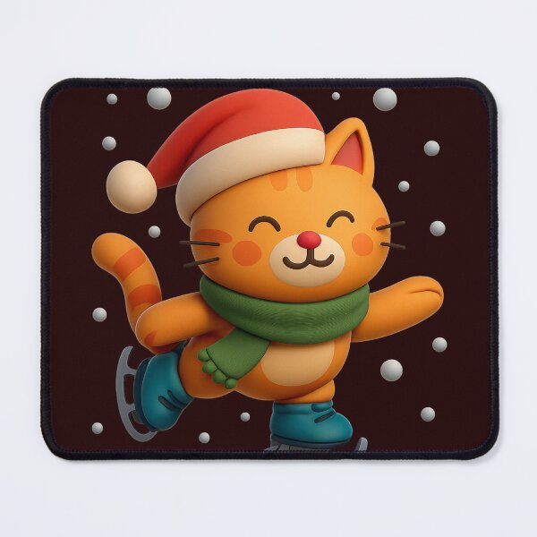 Item preview, Skating Christmas Cat. Chat patineur de Noël designed and sold by Drawingshirts.