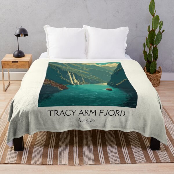 Item preview, Tracy Arm Fjord Alaska Vintage Travel Art | Sawyer Glacier Cruise Illustration designed and sold by TuncGK.