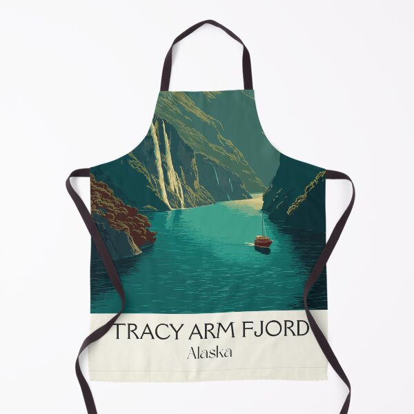 Item preview, Tracy Arm Fjord Alaska Vintage Travel Art | Sawyer Glacier Cruise Illustration designed and sold by TuncGK.