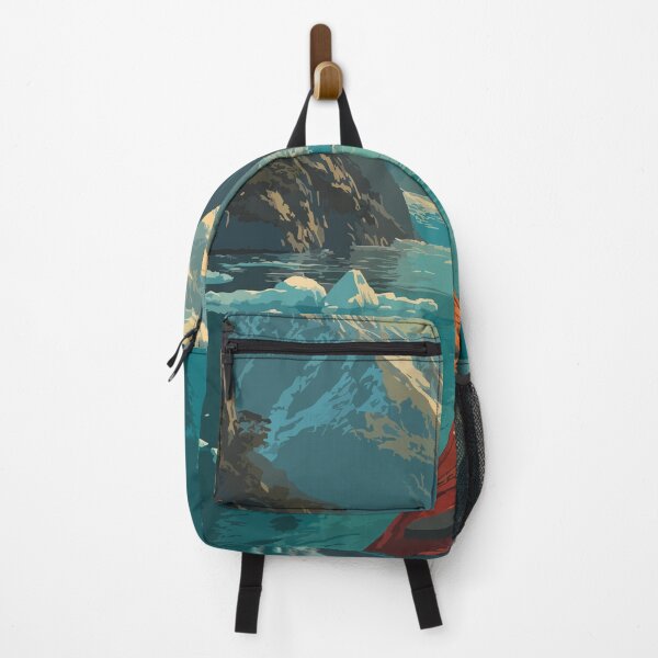 Item preview, Valdez Alaska Vintage Travel Art | Kayaking in Prince William Sound Fjord designed and sold by TuncGK.