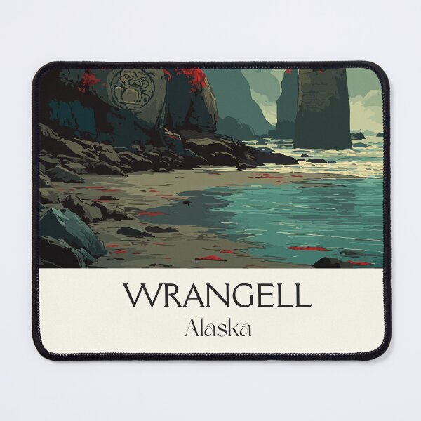 Item preview, Wrangell Alaska Retro Travel Design | Anan Creek and Coastal Scenery Art designed and sold by TuncGK.