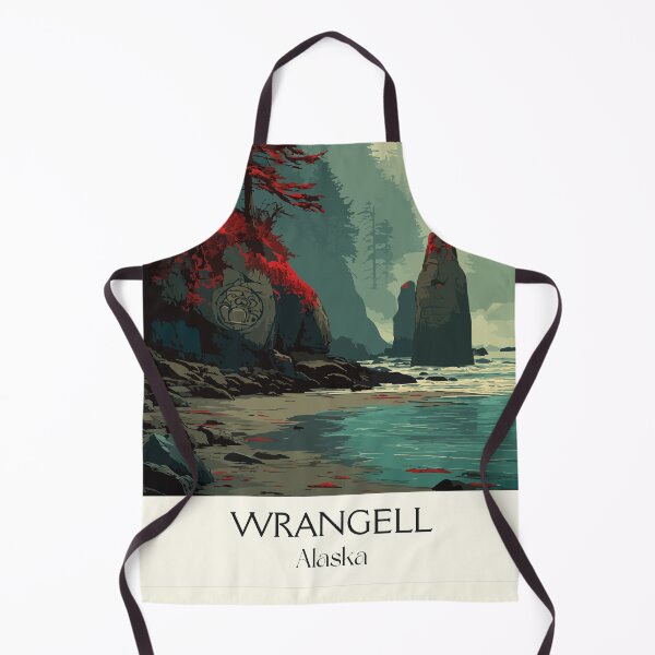 Item preview, Wrangell Alaska Retro Travel Design | Anan Creek and Coastal Scenery Art designed and sold by TuncGK.