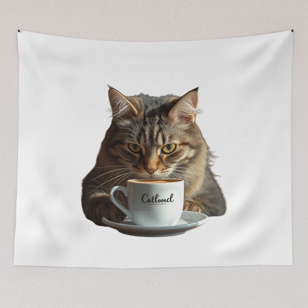 Item preview, Cat and Coffee – Funny Illustration for Coffee and Cat Lovers designed and sold by RAKO13.