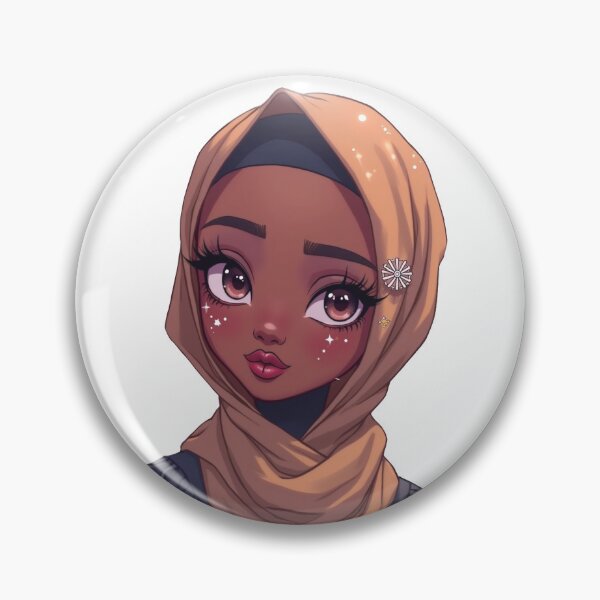 Item preview, Cute Hijabi Girl Sticker | Dark Skin Muslim Woman Cartoon designed and sold by Lulunza.