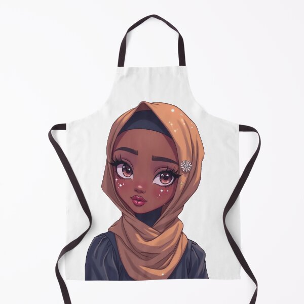 Item preview, Cute Hijabi Girl Sticker | Dark Skin Muslim Woman Cartoon designed and sold by Lulunza.