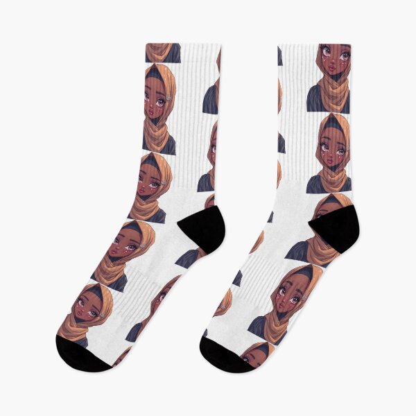 Item preview, Cute Hijabi Girl Sticker | Dark Skin Muslim Woman Cartoon designed and sold by Lulunza.