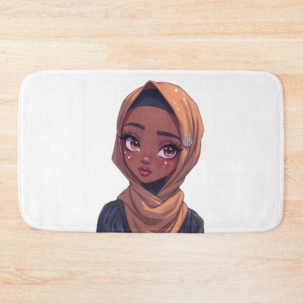 Item preview, Cute Hijabi Girl Sticker | Dark Skin Muslim Woman Cartoon designed and sold by Lulunza.