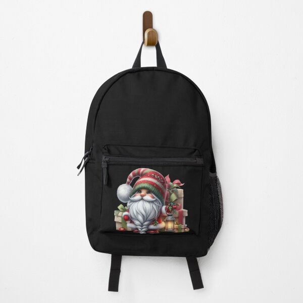 Item preview, Airbrushed Watercolor & Oil Gnome with Braided Silver Beard — Christmas Lantern & Presents designed and sold by CRAZY&ART.