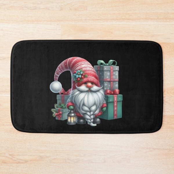 Item preview, Airbrushed Watercolor & Acrylic-Oil Gnome with Braided Silver Beard — Lantern & Christmas Presents designed and sold by CRAZY&ART.