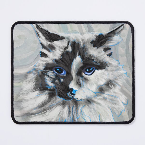 Item preview,  Ragdoll Cat Watercolor Art - Blue Eyes Portrait Wall Art designed and sold by HeidiArtist.