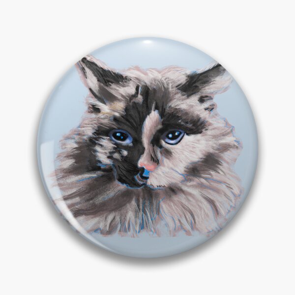 Item preview,  Ragdoll Cat Watercolor Art - Blue Eyes Portrait Wall Art designed and sold by HeidiArtist.