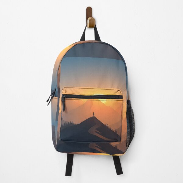 Item preview, The Lone Adventurer: Minimalist Mountain Sunset with a Silhouette Figure designed and sold by Jayara [Born To Reign].