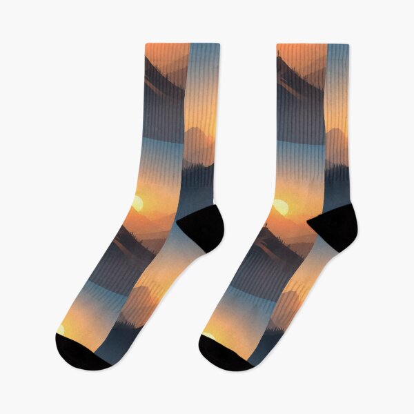 Artikelvorschau, Der einsame Abenteurer: Minimalistischer Sonnenuntergang in den Bergen mit einer Silhouettenfigur entworfen und verkauft von Jayara [Born To Reign].
