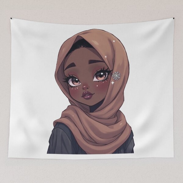 Item preview, Elegant Hijab Girl Sticker | Beautiful Muslimah Portrait designed and sold by Lulunza.