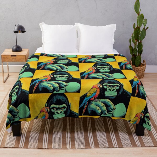 Item preview, Gorilla and colorful parrot designed and sold by Dogandesighn.