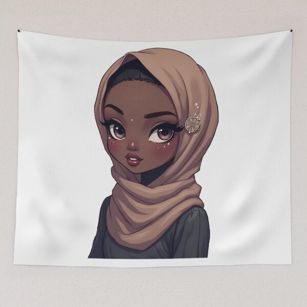 Item preview, Hijabi Girl with Brown Hijab Sticker | Cute Modest Fashion designed and sold by Lulunza.