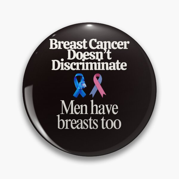 Item preview, Breast Cancer Men. Cancer doesn't discriminate. Pink and blue ribbon. Early detection saves lives.  designed and sold by soflanicole.
