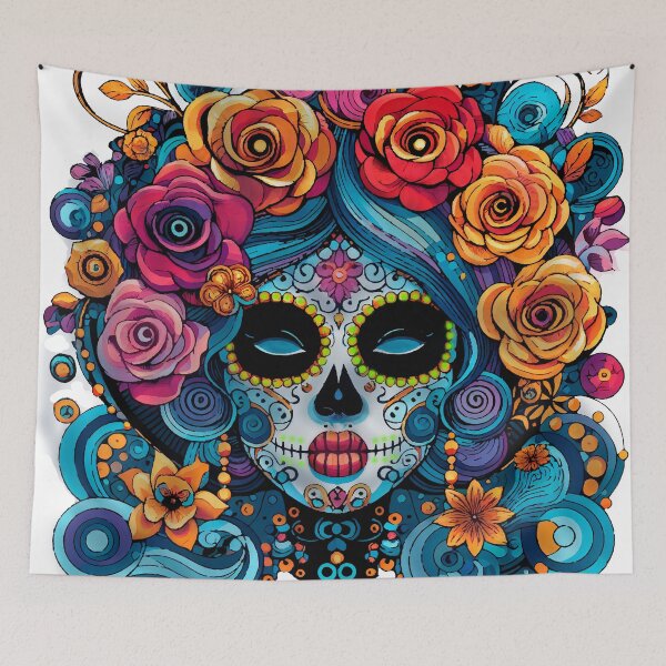 Item preview, Colorful Catrina Illustration - Day of the Dead Art and Mexican Tradition designed and sold by  Ojo de Lilith.