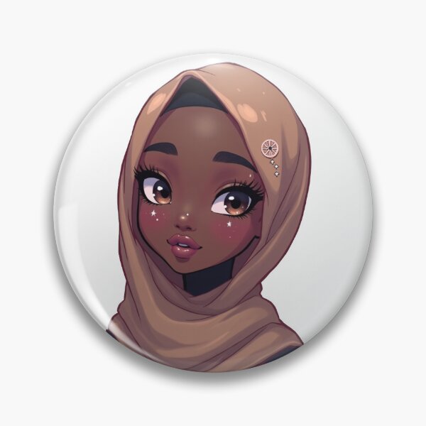 Item preview, Dark Skin Hijabi Girl Sticker | Muslim Woman Digital Art designed and sold by Lulunza.