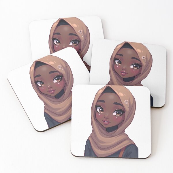 Item preview, Dark Skin Hijabi Girl Sticker | Muslim Woman Digital Art designed and sold by Lulunza.
