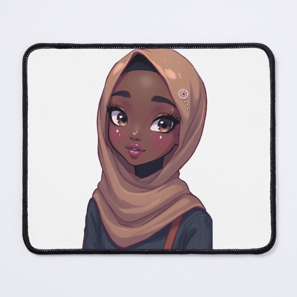 Item preview, Dark Skin Hijabi Girl Sticker | Muslim Woman Digital Art designed and sold by Lulunza.