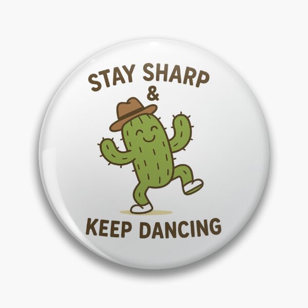 Item preview, Stay Sharp & Keep Dancing – Dancing Cactus Illustration designed and sold by Byarasstudio.