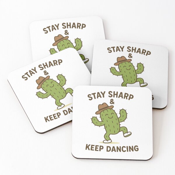 Item preview, Stay Sharp & Keep Dancing – Dancing Cactus Illustration designed and sold by Byarasstudio.