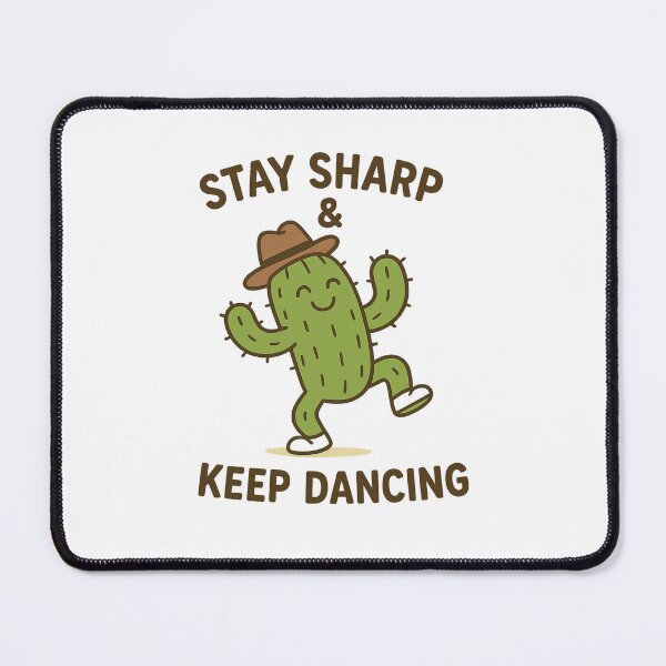 Item preview, Stay Sharp & Keep Dancing – Dancing Cactus Illustration designed and sold by Byarasstudio.