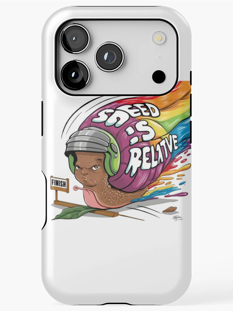 Thumbnail 1 of 4, iPhone Case, "Speed Is Relative" Racing Snail designed and sold by MemGraphicss.