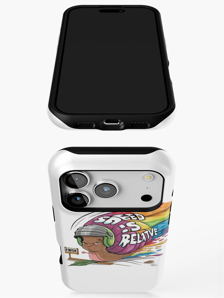Thumbnail 3 of 4, iPhone Case, "Speed Is Relative" Racing Snail designed and sold by MemGraphicss.