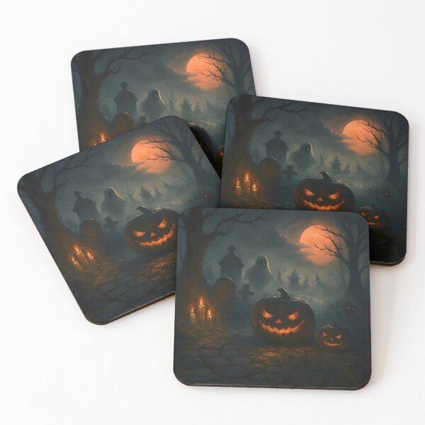Item preview, Spooky Halloween Pumpkins in Haunted Graveyard designed and sold by PandaTShirtShop.